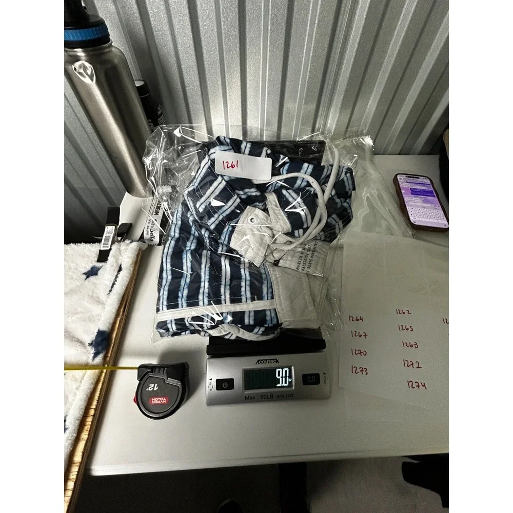 Gap Mens XL Blue White Striped Swim Trunks Board Shorts Drawstring Lined
